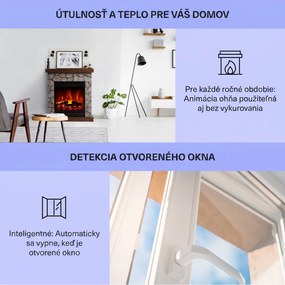 Klarstein Lienz, elektrický krb, 1800 W, vzhľad kameňa, diaľkové ovládanie, hnedý