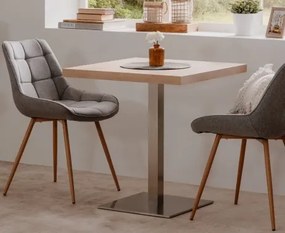 Jedálenský stôl Quadrato 70x70 cm, dub sonoma/nerez%