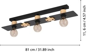 Eglo 43751 - Stropné svietidlo BRAMERTON 3xE27/40W/230V