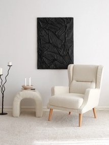 Kreslo Klam z teddy látky, 70 x 78 cm - krémová