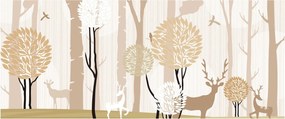 Obraz - Ilustrovaný les (120x50 cm)