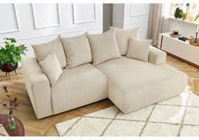 Krémová zamatová rohová pohovka Enjoy – Bobochic Paris