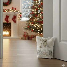 Forbyt Vianočná dverná zarážka Zimná nostalgia, 22 x 23 cm