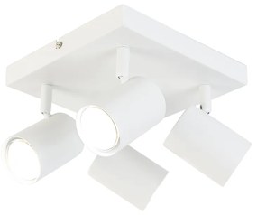 Inteligentné stropné svietidlo biele štvorcové vrátane 4 Wi-Fi GU10 - Jeana