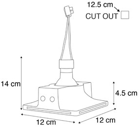 Sada 6 zapustených bodových svetiel biela 12 cm okrúhla - Gypsy Stucco