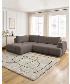 Taupe rozkladacia/s úložným priestorom rohová pohovka (ľavý roh/do L) Fuji – Bobochic Paris