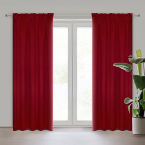EUROFIRANY ZATEMŇOVACÍ ZÁVES NA PÁSKE ADLEY 135X270 CM ČERVENÁ