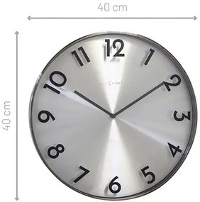 Nástenné hodiny NeXtime Reflection Ø40 cm strieborné