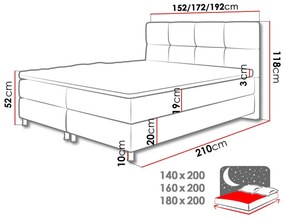 Manželská posteľ Boxspring 160 cm Amarydia (sawana 80). Vlastná spoľahlivá doprava až k Vám domov. 1054286