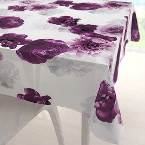 Biante Dekoračný štvorcový obrus PM-029 Veľké fialové kvety 50x50 cm