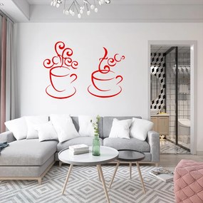 Veselá Stena Samolepka Horúci čaj Farba: červená, Veľkosť: 100 x 70 cm