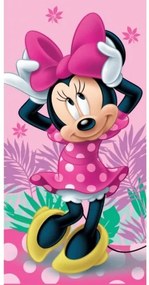 Jerry Fabrics - Plážová bavlnená osuška Minnie Mouse / Disney / 140 x 70 cm