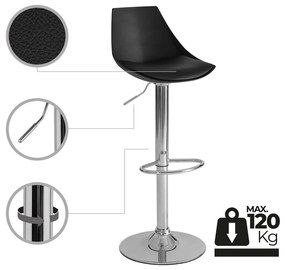 Čierne barové stoličky s nastaviteľnou výškou z imitácie kože v súprave 2 ks (výška sedadla 56,5 cm) – Casa Selección