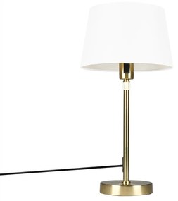 Stolová lampa zlatá / mosadz s tienidlom biela nastaviteľná 25 cm - Parte
