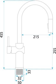 Rea Fresh High, vysoká kuchynská batéria, čierna matná REA-B7200