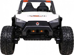 Ramiz Batériový kočík Clash pre 2 deti Biely + diaľkové ovládanie + pohon 4x4 + nastavenie sedadla + rádio MP3 + LED