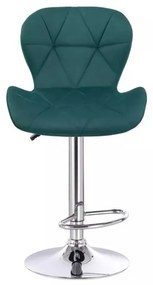 LuxuryForm DESIGN Barová stolička LIVIO VELUR na striebornom tanieri - zelená