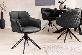 Stolička 45859 Euphoria Čierna kožená - otočná  - Komfort-nábytok