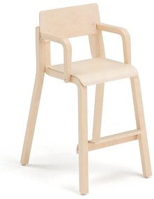 Vysoká stolička DANTE, s opierkami rúk, výška 500 mm, breza, laminát - breza