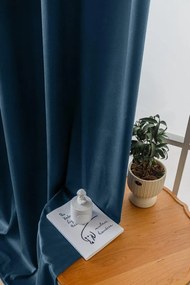 Petrolejový zatemňovací záves VELVET 140x270 cm Zavesenie: Riasiaca páska