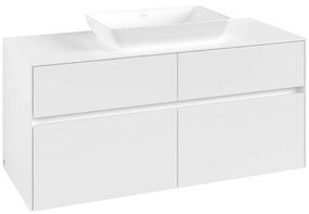 VILLEROY &amp; BOCH Collaro závesná skrinka pod umývadlo na dosku (umývadlo v strede), 4 zásuvky, 1200 x 500 x 548 mm, White Matt, C11200MS