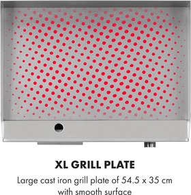 Klarstein Grillmeile 3000G, elektrický gril, 3000 W, grilovacia platňa 54,5 x 35 cm, hladký