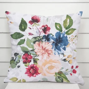Biante Bavlnená obliečka na vankúš Sandra SA-387 Veľké žlté a modré kvety na bielom 70 x 90 cm