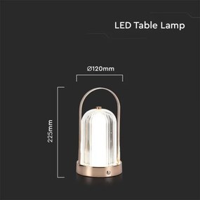 LED Stmievateľná stolná lampa LED/1W/5V 3000-6000K 1800 mAh meď