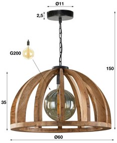 Luster 83-66 Wooden curved mango frame - Komfort-nábytok