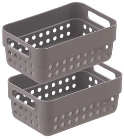 Sada 2 košíkov na organizáciu, organizéry do zásuvky KOLE 12 x 7,5 cm - sivý