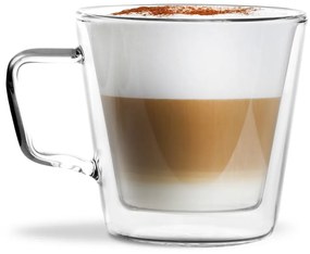 Sklenené hrnčeky v súprave 2 ks na cappuccino/dvojstenné 350 ml – Vialli Design