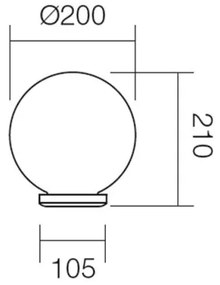 Redo 9760 - Náhradné tienidlo SFERA pr. 20 cm IP44 hnedá