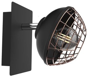 Nástenné svietidlo Logan, 1x zlaté/čierne kovové tienidlo, b