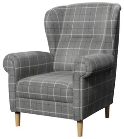 Sivé kreslo ušiak Swan – Ropez