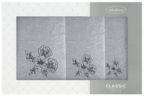 EUROFIRANY FROTÉ UTERÁK MELANI SADA 1KS 30X50 CM, 1KS 50X90 CM, 1KS 70X140 CM STRIEBORNÁ