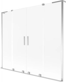 Mexen Velar L Duo, 2-krídlová posuvná vaňová zástena 170 x 150 cm, 8mm sklo námraza, chrómová, 896-170-003-32-01