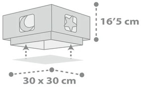 Dalber 63236E - Detské stropné svietidlo MOONLIGHT 2xE27/60W/230V šedá