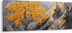 Obraz – Zlatý strom v horách (120x50 cm)