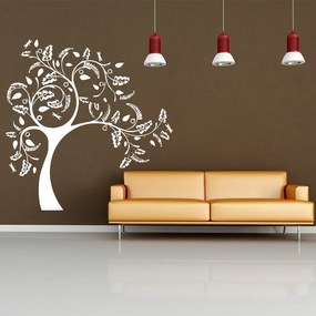 Veselá Stena Samolepka Strom v zasnení Farba: bílá, Veľkosť: 100 x 100 cm