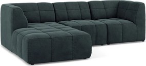 Modrá zamatová rohová pohovka (ľavý roh/s leňoškou) Aloha – Makamii