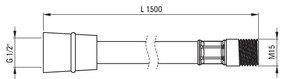 Deante, hadica pre drezové batérie s výsuvným výtokom 150cm, chrómová, ANW_057V