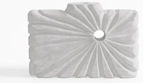 Drážkovaná váza v bielej farbe 18 cm