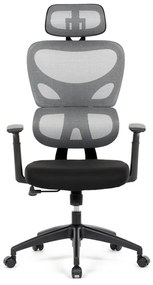 Kancelárska ergonomická stolička GRANT — sieť, látka, čierna / sivá