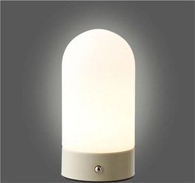 Biela/taupe kovová stolová lampa s plastovým tienidlom (výška 18 cm) Ashford – House Nordic