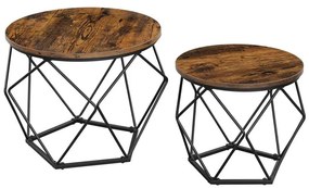 SADA 2 ks konferenčných stolíkov TALIA hnedá/čierna