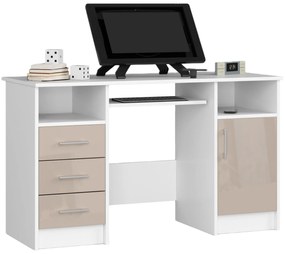PC stolík Aziza  (biela + cappuccino lesk). Vlastná spoľahlivá doprava až k Vám domov. 1069943
