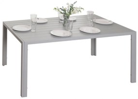 Záhradný stôl HWC-N40, hliník, 140x80cm - svetlo sivá