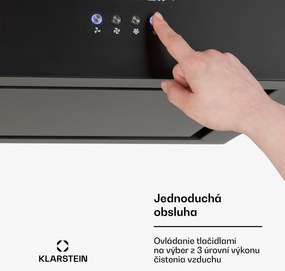 Klarstein Kronleuchter, digestor, 44 cm, ostrovčekový, 596 m³/h, LED panel, A, čierny