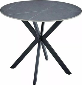 Jedálenský stôl Talia 90 cm keramika mramor/čierny