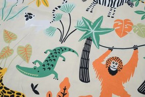 Detské obliečky z mikrovlákna JUNGLE FRIENDS farebné Rozmer obliečky: 70 x 90 cm | 140 x 200 cm